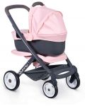 Количка за кукли 3 в 1 Smoby - Pram Quinny, светлорозова - 3t