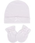 Комплект шапка с ръкавички Sevi Baby - Бял - 1t