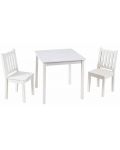 Комплект детска дървена маса с 2 столчета Ginger Home - Бял - 1t