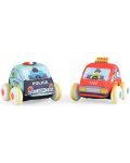 Комплект меки играчки Huanger - Инерционни коли, полиция и такси - 1t