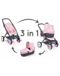 Количка за кукли 3 в 1 Smoby - Pram Quinny, светлорозова - 2t