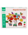 Комплект дървени магнити Lelin - Ферма, 24 броя - 3t