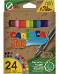 Комплект флумастери Carioca EcoFamily - Joy, 24 цвята, суперизмивни - 1t