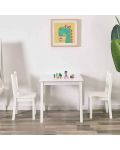 Комплект детска дървена маса с 2 столчета Ginger Home - Бял - 9t