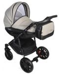 Комбинирана детска количка 2 в 1 Dorjan - Basic Comfort Vip, сиво и черно - 1t