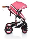 Комбинирана детска количка Moni Gala - Розова - 3t