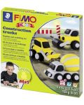 Комплект полимерна глина Staedtler Fimo Kids - Строителни камиони - 1t