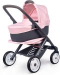 Количка за кукли 3 в 1 Smoby - Pram Quinny, светлорозова - 1t