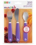 Комплект Munchkin - виличка, лъжичка и ножче, лилав - 1t