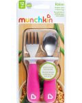 Комплект прибори за хранене Munchkin 2 броя, розови - 1t