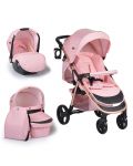 Комбинирана детска количка Cangaroo - Noble 3 в 1, розова - 1t