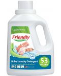 Концентриран гел за пране с омекотител Friendly Organic - Без аромат, 53 пранета, 1.57 l - 1t