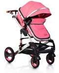Комбинирана детска количка Moni Gala - Розова - 1t