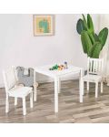 Комплект детска дървена маса с 2 столчета Ginger Home - Бял - 8t