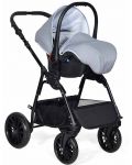Комбинирана детска количка 3в1 Baby Giggle - Torino, светлосива - 4t