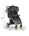 Комбинирана детска количка Cangaroo - Noble 3 в 1, черна - 5t