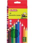 Комплект цветни моливи Herlitz - Jumbo, 10 броя - 1t