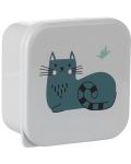 Комплект кутии за храна KikkaBoo - Kitty Cat Grey, 4 броя - 5t