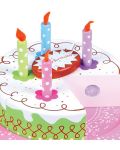 Игрален комплект Lelin - Дървена сметанова торта за рожден ден - 3t
