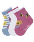 Комплект детски чорапи Sterntaler - На слънца, 17/18 размер, 6-12 месеца, 3 чифта - 1t