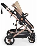 Комбинирана бебешка количка Moni - Ciara, бежова с черно - 4t