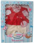 Комплект дрешки за кукла Warm Baby - Червена блузка и панталонче - 1t