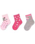 Комплект детски чорапи Sterntaler- Със сърчица, 17/18, 6-12 месеца, 3 чифта - 1t