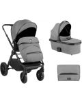 Комбинирана бебешка количка 2 в 1 KikkaBoo - Tiffany, Light Grey - 1t