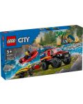 Конструктор LEGO City - Пожарникарски камион 4 х 4 със спасителна лодка (60412) - 1t