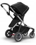 Комбинирана бебешка количка 2 в 1 Thule - Sleek, Midnight Black Aluminum - 5t