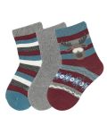 Комплект детски къси чорапи Sterntaler- 3 чифта с еленче, 17/18 размер, 6-12 месеца - 1t