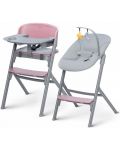 Комплект столче за хранене и шезлонг KinderKraft - Livy и Calmee, розови - 1t