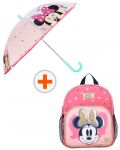 Комплект за детска градина Vadobag Minnie Mouse - Раница със странични джобчета и чадър - 1t