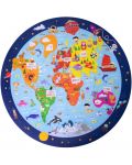 Кръгъл пъзел Apli - Карта на света, 48 части - 2t