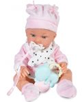 Кукла-бебе Moni - С розово халатче и аксесоари, 36 cm - 3t