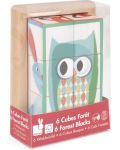 Кубчета в дървена кутия  Janod - Горски животни - 1t