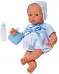 Кукла бебе Asi - Коке, със синьо костюмче и чантичка, 36 cm - 1t