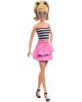 Кукла Barbie Fashionistas - С черно-бял потник и розова пола - 1t