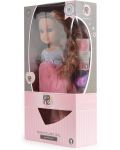 Кукла Moni - С рокля с розов тюл и розови ботуши, 36 cm - 3t