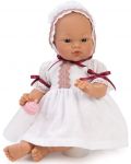 Кукла бебе Asi - Коке с бяла рокля и шапка с дантели, 36 cm - 1t