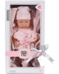 Кукла-бебе Moni - С късо розово боди и розово одеялце, 41 cm - 3t