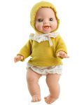 Кукла-бебе Paola Reina Los Gordis - Аник, с плетена блуза с качулка, 34 cm - 1t