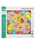 Детска игра Lelin - Дървен пъзел-часовник - 2t