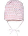 Лятна плетена шапка Maximo - размер 41, розово-бяла - 1t