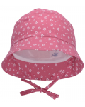 Лятна шапка с UV 50+ защита Sterntaler - Цветя, 49 cm, 12-18 месеца, розова - 2t