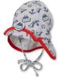 Лятна бебешка шапка с UV 50+ защита Sterntaler - 43cm,  5-6 месеца, сива - 1t