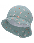 Лятна шапка с UV 50+ защита Sterntaler - Щампа на цветя, 49 cm, 12-18 месеца, зелена - 1t