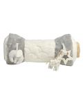 Мека играчка Mamas & Papas - Tummy Time Roll, Welcome to the world, Grey - 1t