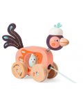 Мини играчка за дърпане Moulin Roty Dans la jungle - Птица Paloma - 1t