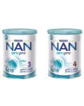 Млечна напитка на прах Nestle Nan - Optipro 3 + Optipro 4, 2 х 800 g - 1t